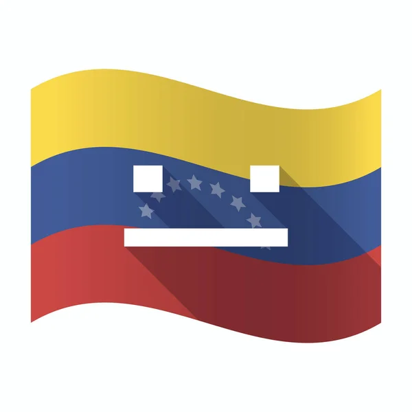 Bandeira isolada da Venezuela com um rosto de texto sem emoção — Vetor de Stock