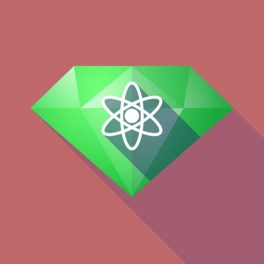 Uzun gölge elmas ile bir atom