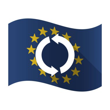 Yuvarlak geri dönüşüm işareti ile izole AB kusur