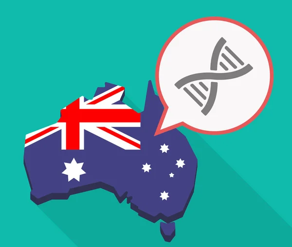 Långa skugga Australien mmap med en Dna-skylt — Stock vektor