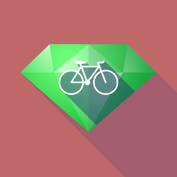 Langer Schatten Diamant mit einem Fahrrad — Stockvektor