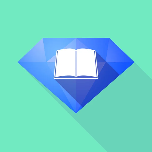 Dlouhý stín diamond s knihou — Stockový vektor