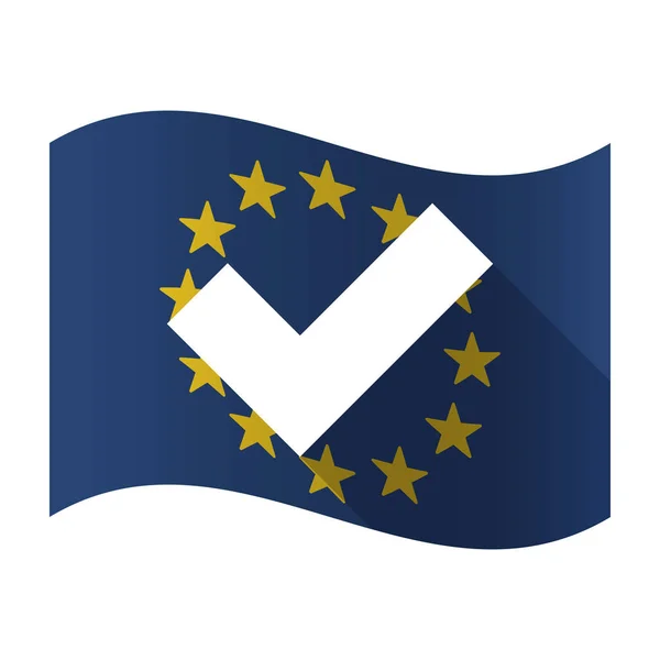 Falha isolada da UE com uma marca de verificação — Vetor de Stock
