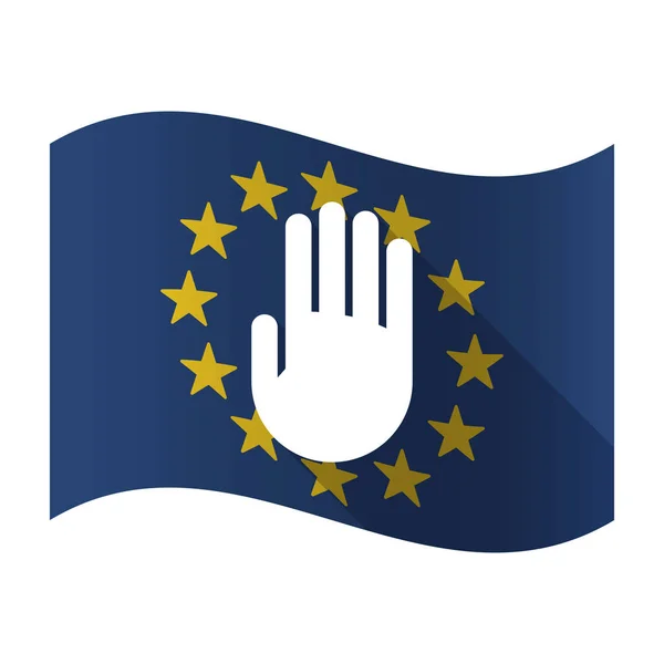 Isolated EU flaw with a hand — Stock Vector