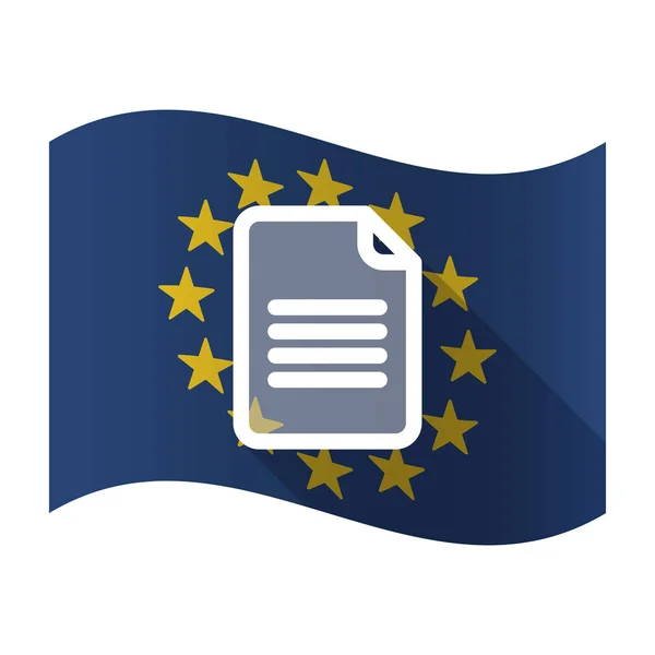 Isolated EU flaw with a document — Stock Vector