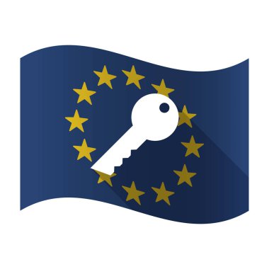 İzole AB bayrağı ile bir anahtar