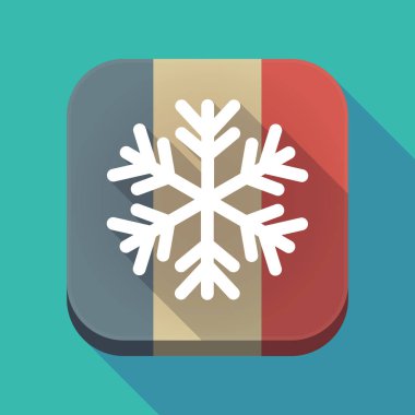 Uzun gölge bir kar tanesi Fransa bayrağı