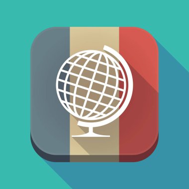 Uzun gölge Fransa bayrağı tablo dünya Küre