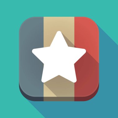 Uzun gölge Fransa bayrağı bir yıldız