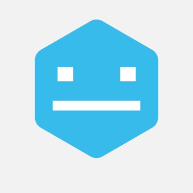 Duygusuz metin yüzü olan izole altıgen