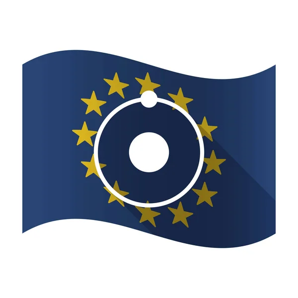 Απομονωμένη σημαία ΕΕ με ένα άτομο — Διανυσματικό Αρχείο