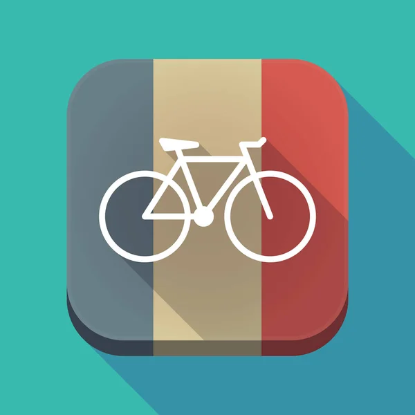 Lunga ombra Francia bandiera con una bicicletta — Vettoriale Stock