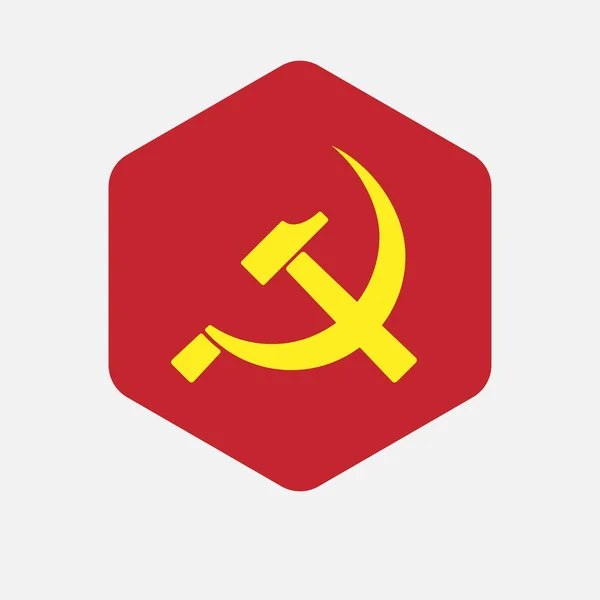 Esagono isolato con il simbolo comunista — Vettoriale Stock