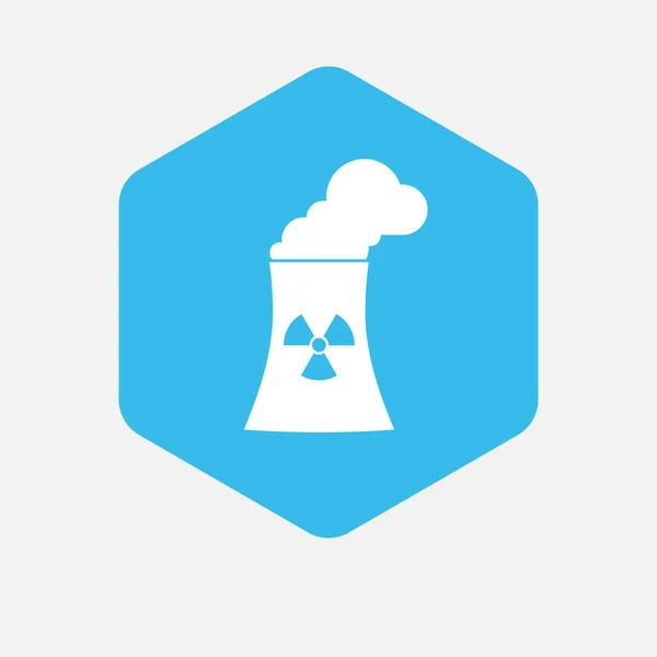 Hexagone isolé avec centrale nucléaire — Image vectorielle