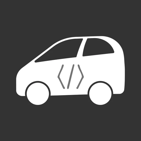 Bir kod işareti ile izole elektrikli otomobil — Stok Vektör