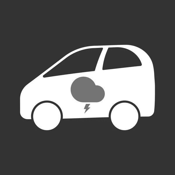 Carro elétrico isolado com uma nuvem tempestuosa — Vetor de Stock