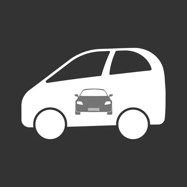 Bir araba ile izole elektrikli otomobil — Stok Vektör