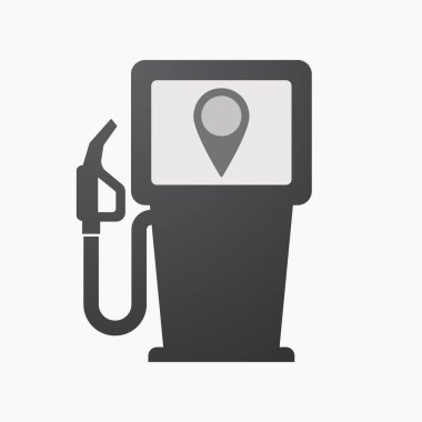 Bir harita işareti ile izole yakıt pompası