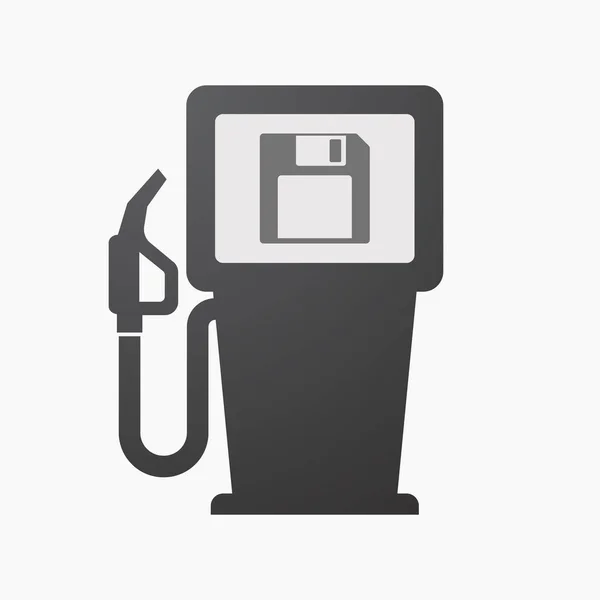 Pompe à carburant isolée avec une disquette — Image vectorielle