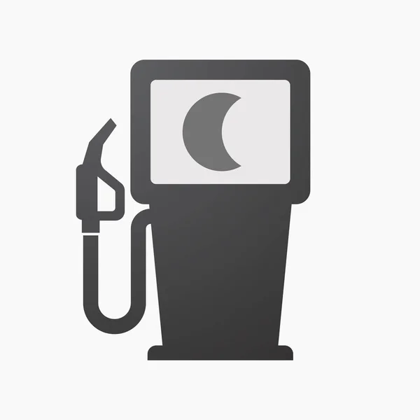 Pompa di carburante isolata con luna — Vettoriale Stock