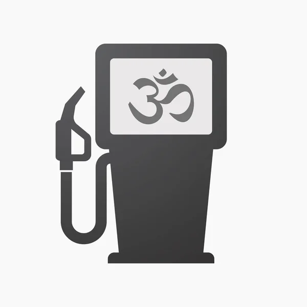 Pompa del carburante isolata con un segno om — Vettoriale Stock