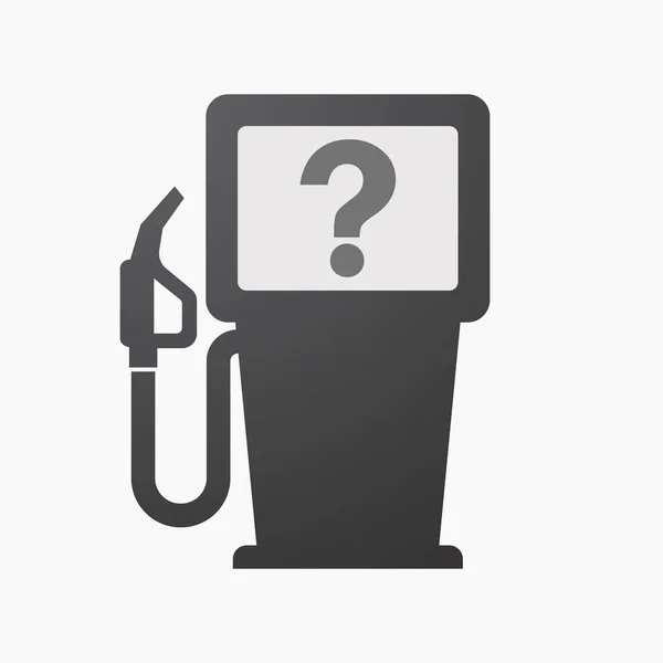 Geïsoleerde brandstofpomp met een teken van de vraag — Stockvector