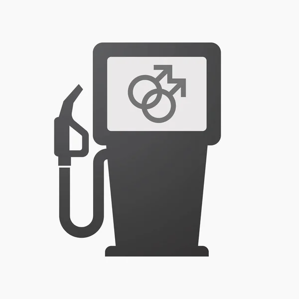Geïsoleerde brandstofpomp met een homo teken — Stockvector