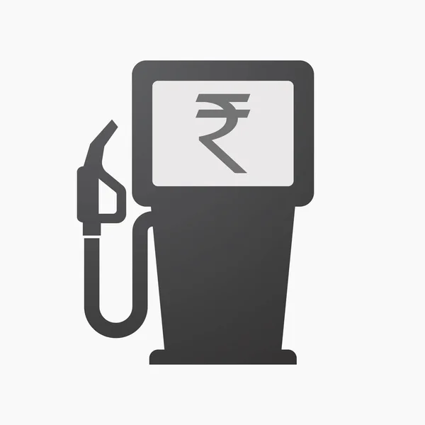 Isolated fuel pump with a rupee sign — Stock Vector