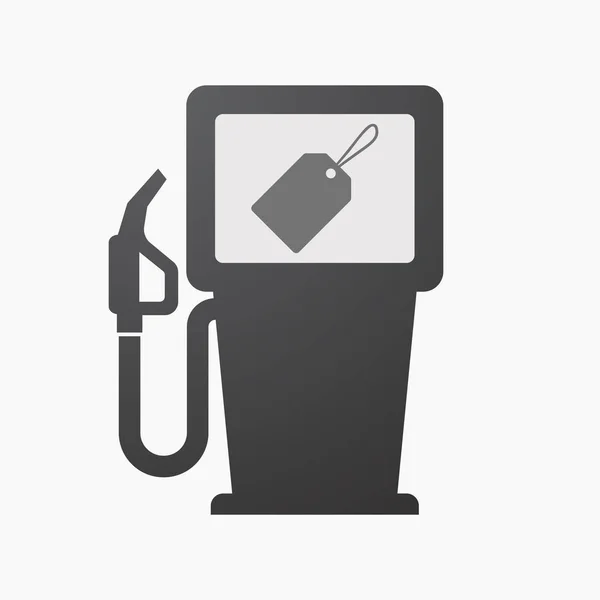 Pompe à carburant isolée avec étiquette — Image vectorielle