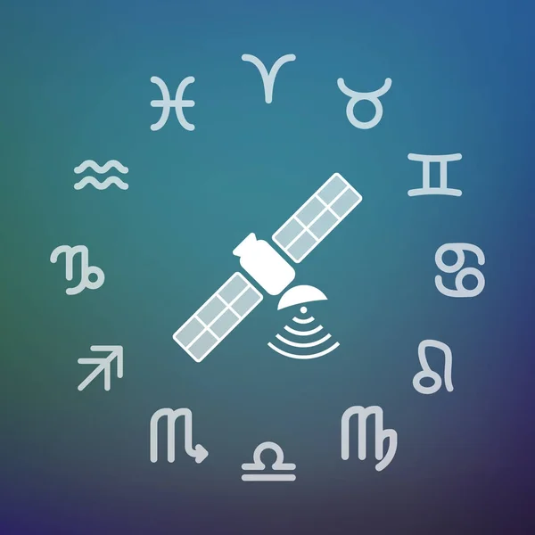 Horoskop koło z satelity — Wektor stockowy