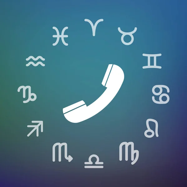 Horoskop koło z telefonem — Wektor stockowy