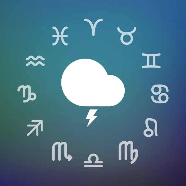 Horoskopkreis mit einer stürmischen Wolke — Stockvektor
