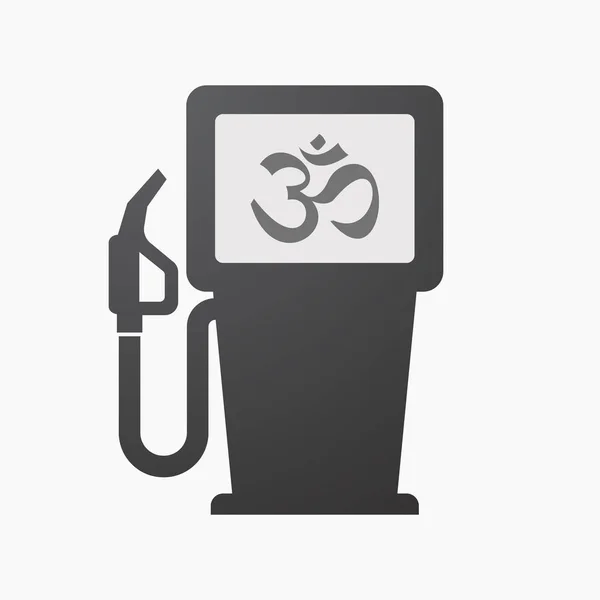 Pompe à carburant isolée avec un panneau om Vecteur En Vente