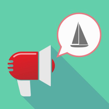 Uzun bir gemi ile gölge megafon