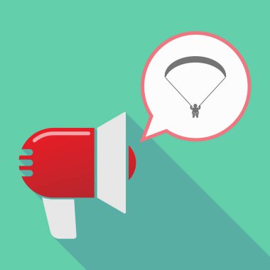 Uzun gölge megafon bir yamaçparaşütü ile