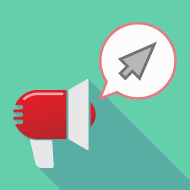 Uzun gölge megafon bir imleç ile