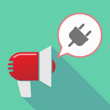 Uzun gölge megafon bir fiş ile