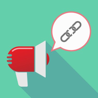 Uzun gölge megafon ile kırık bir zincir