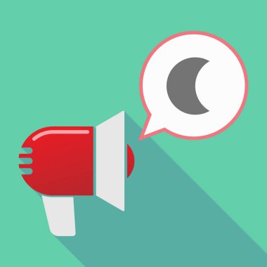 Uzun gölge megafon ile bir ay