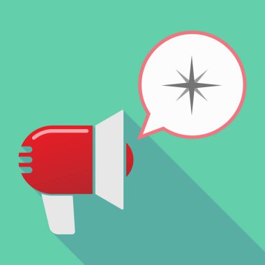 Uzun gölge megafon bir ışıltı ile