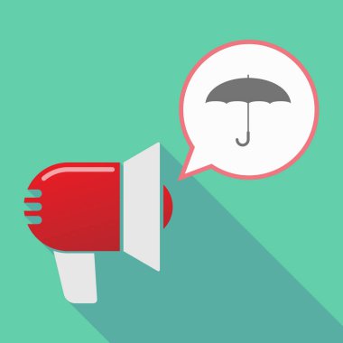 Uzun gölge megafon bir şemsiye ile