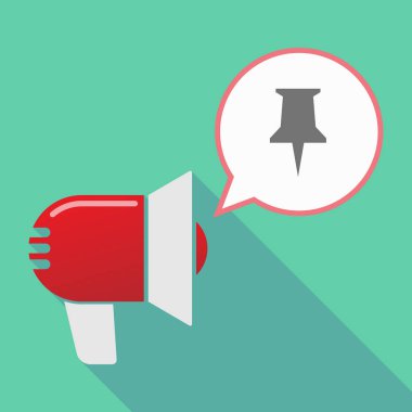 Uzun gölge megafon ile basılabilir bir iğneye