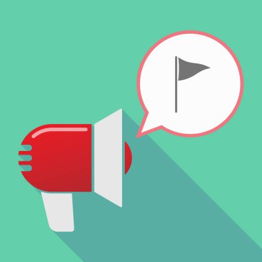 Uzun gölge megafon ile golf bayrak