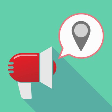 Uzun gölge megafon harita işareti