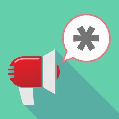 Uzun gölge megafon yıldız işareti