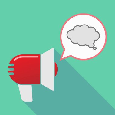 Uzun gölge megafon komik bulut balon ile