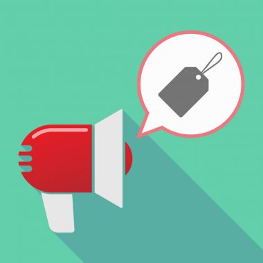 Uzun gölge megafon bir etiketle