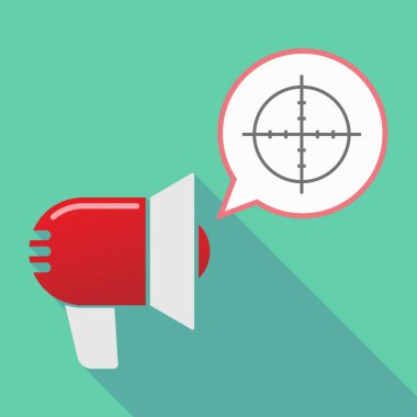 Uzun gölge megafon bir crosshair