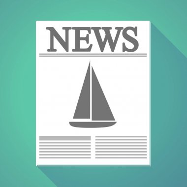 Uzun bir gemi ile gölge gazete