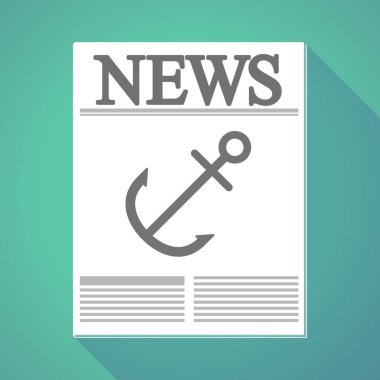 Uzun gölge gazete bir çapa ile